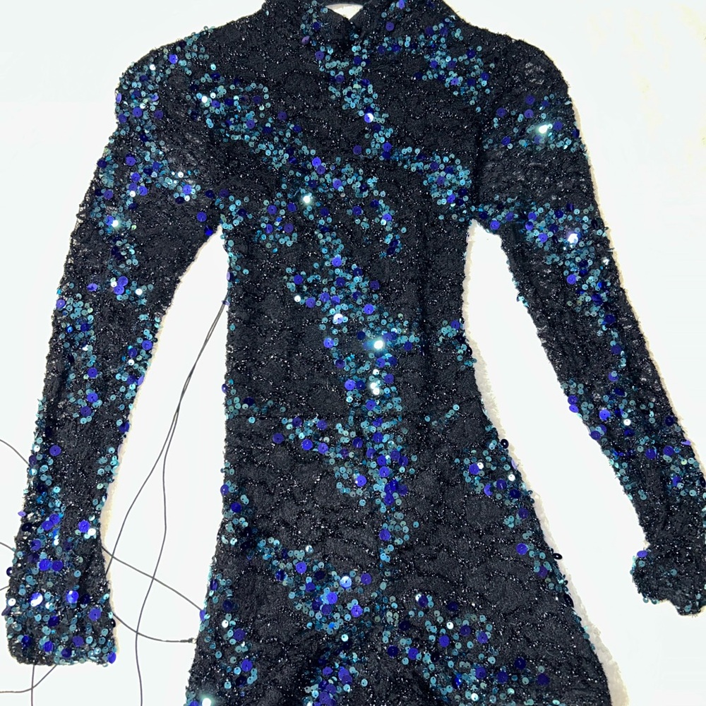 Sequin Black and Blue Dress
